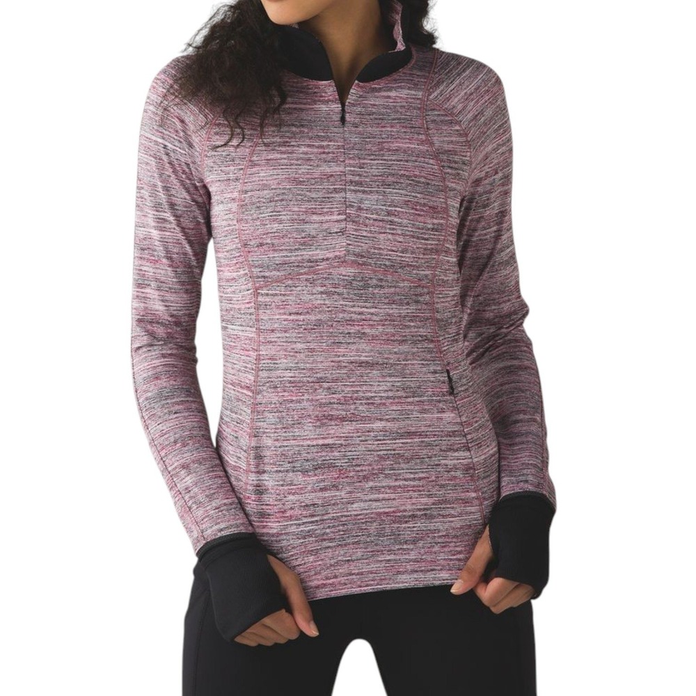Lululemon Runderful 1/2 Zip Womens 12 Space Dye Camo Berry Rumble Soft Stretch